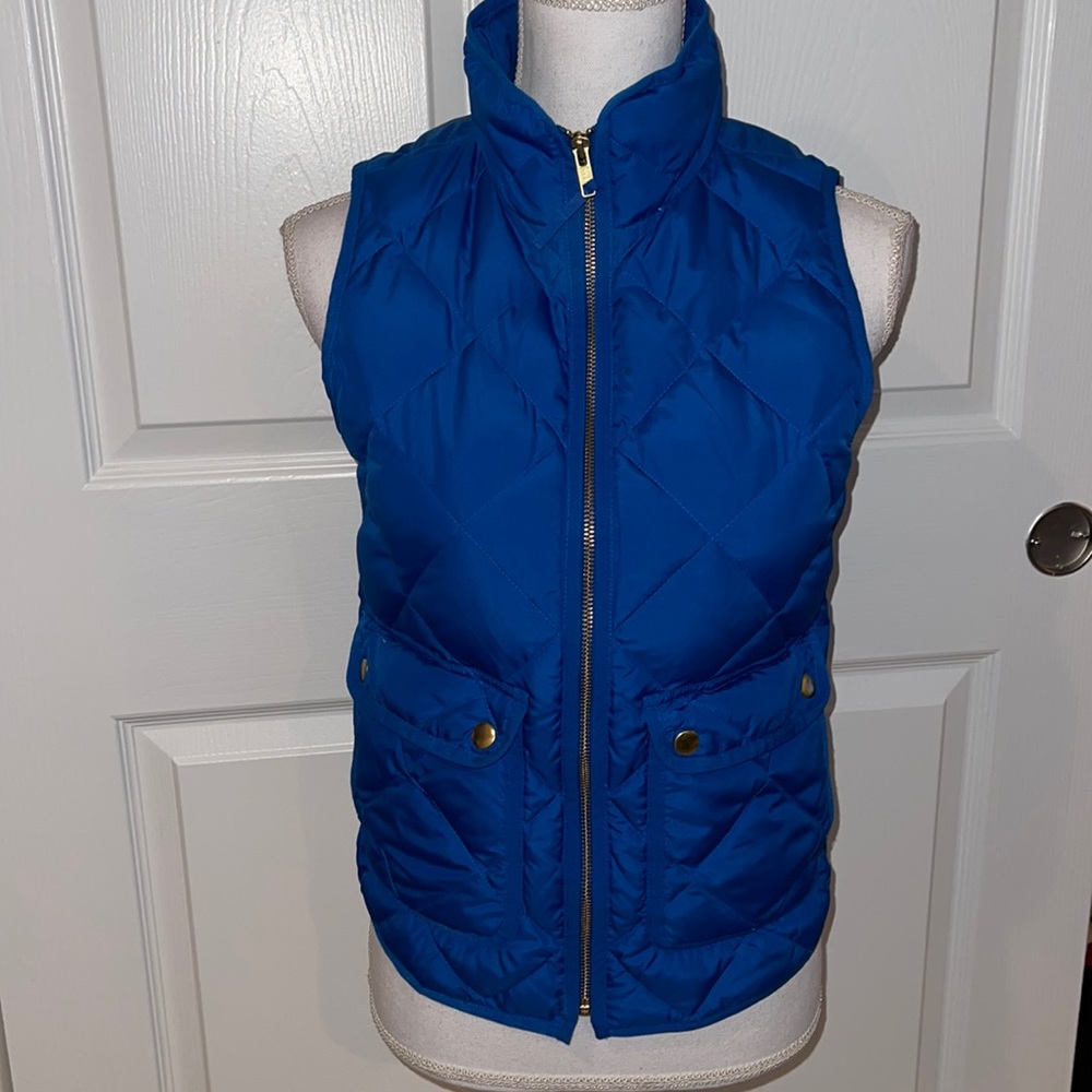 J crew down vest royal blue size XXS